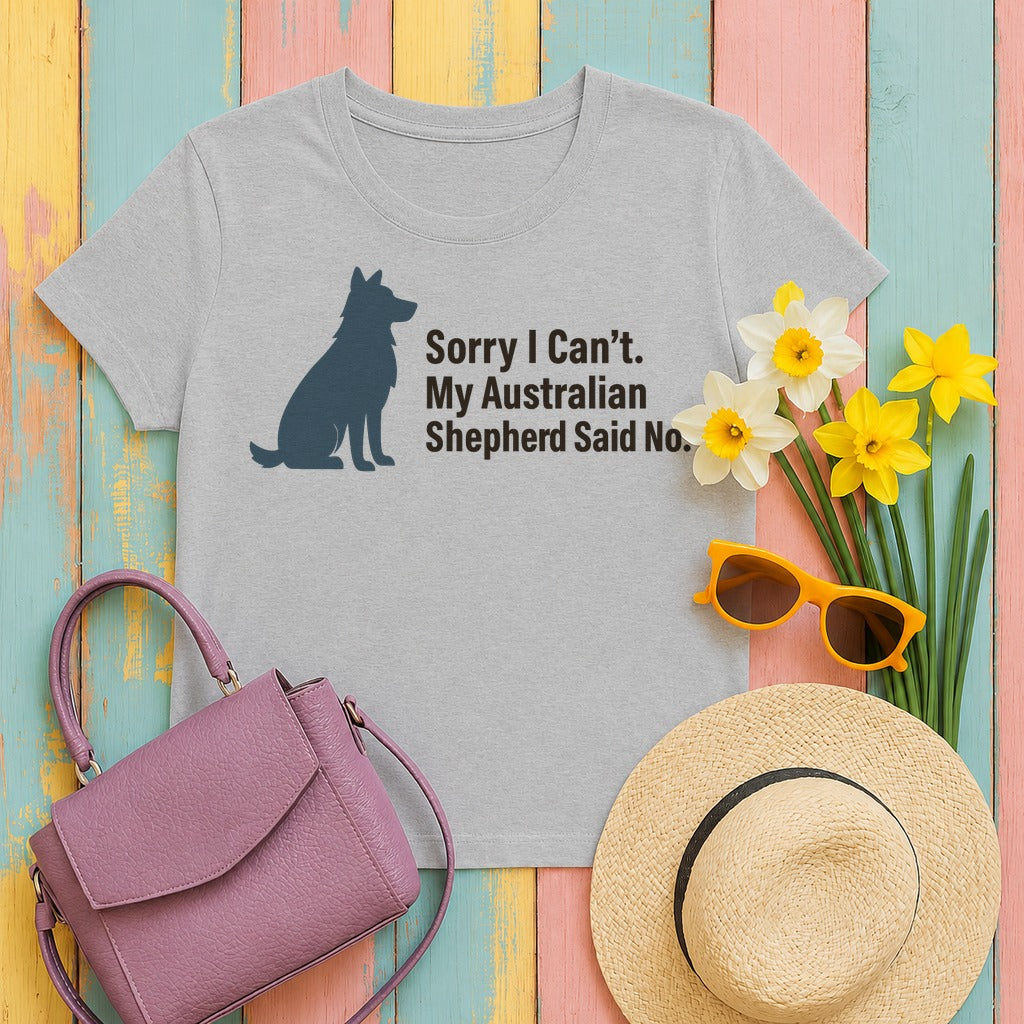 Aussie Said No. Humorous Graphic T-Shirt in Sport Grey