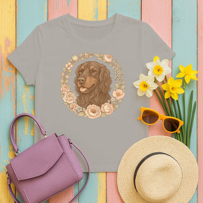 Floral Dog Graphic Tee for Casual Wear Product Type