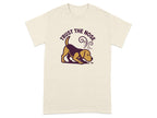 Cream t-shirt with a beagle sniffing and text "TRUST THE NOSE".