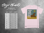 Size chart for Gildan 5000 Heavy Cotton T-Shirt with a dog graphic.
