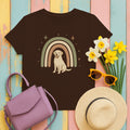 Labrador Retriever With Rainbow Graphic Novelty T-Shirt in Dark Chocolate