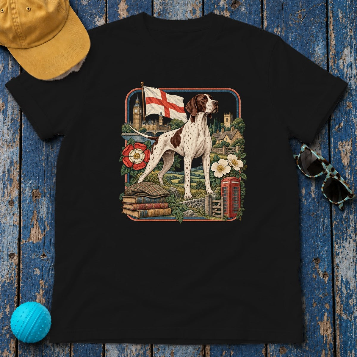 Pointer England Heritage T-Shirt in Black