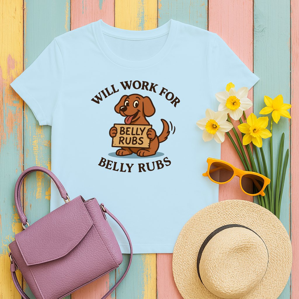 Will Work for Belly Rubs Dog Graphic Shirt product
