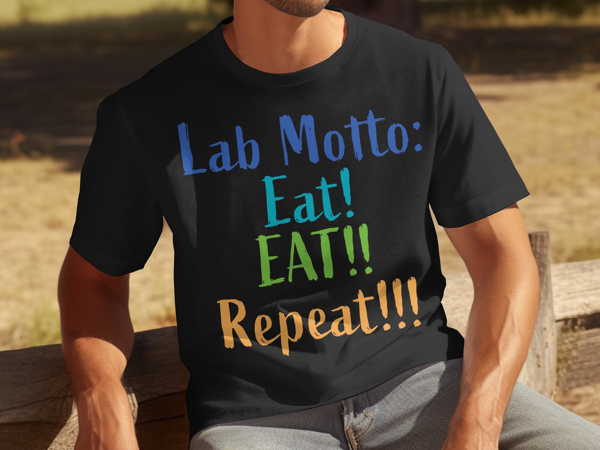 Lab Motto Eat EAT Repeat Graphic Tee Shirt