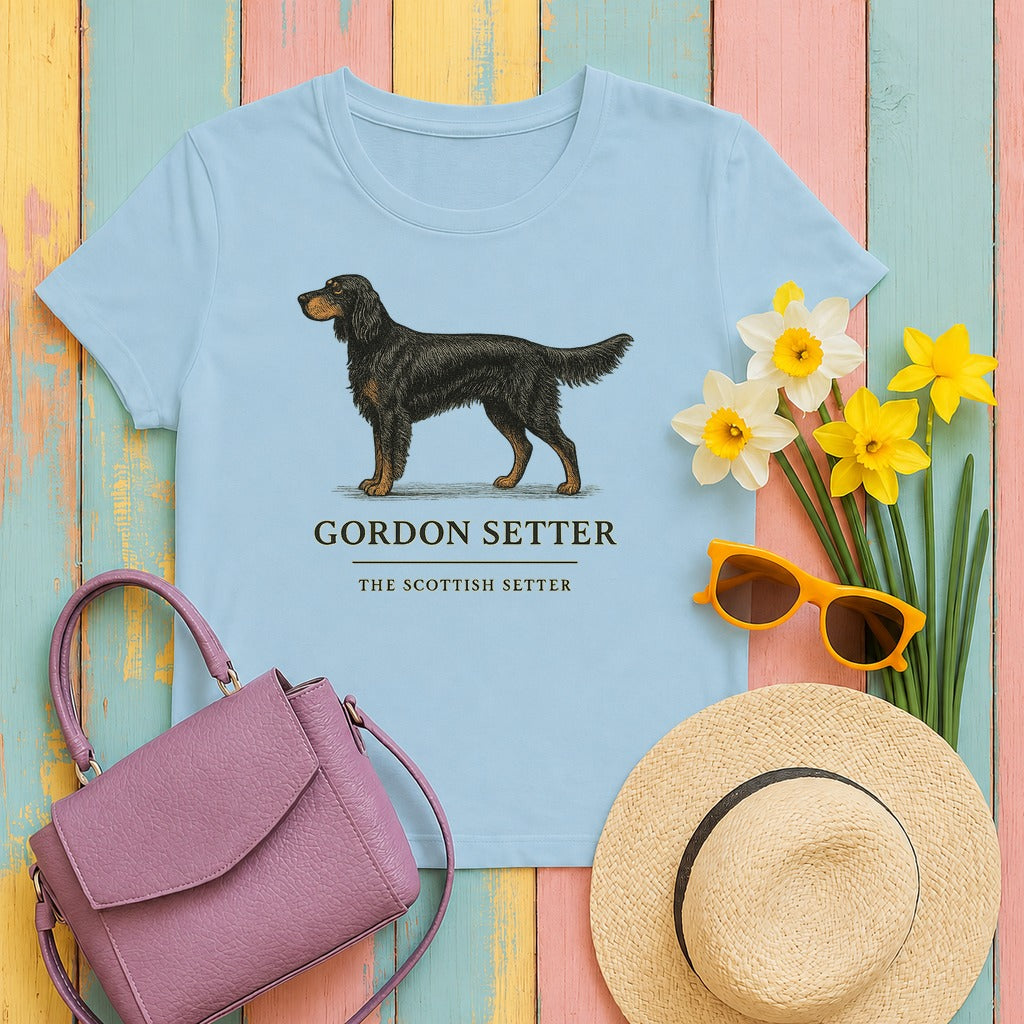 Gordon Setter Field Guide Tee in Light Blue