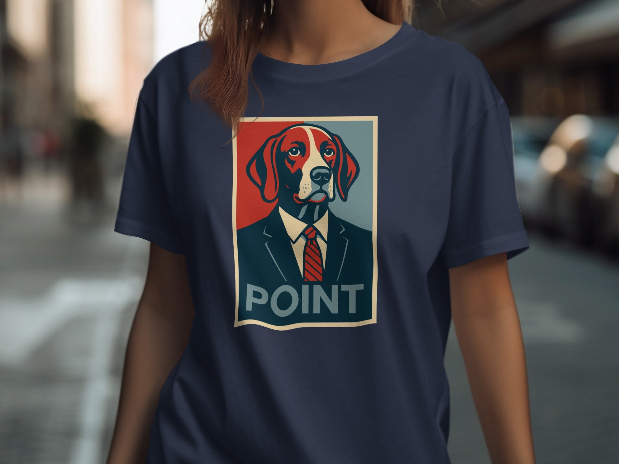 Point Dog in Suit Graphic Tee Shirt Product
