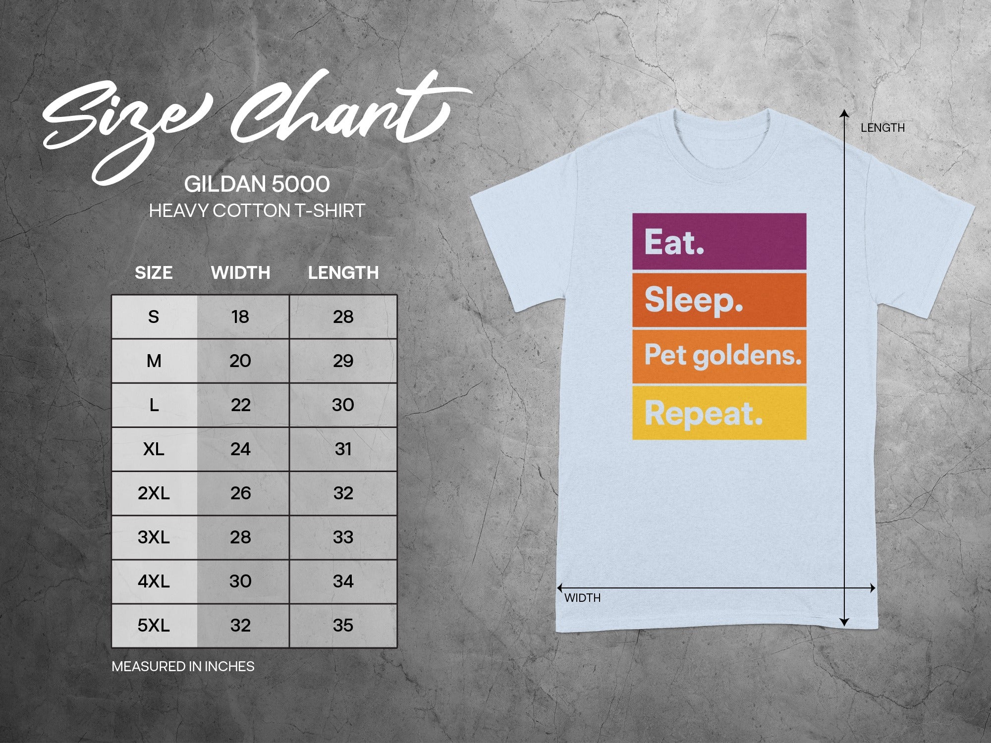 Eat Sleep Pet Goldens Repeat Graphic T-Shirt