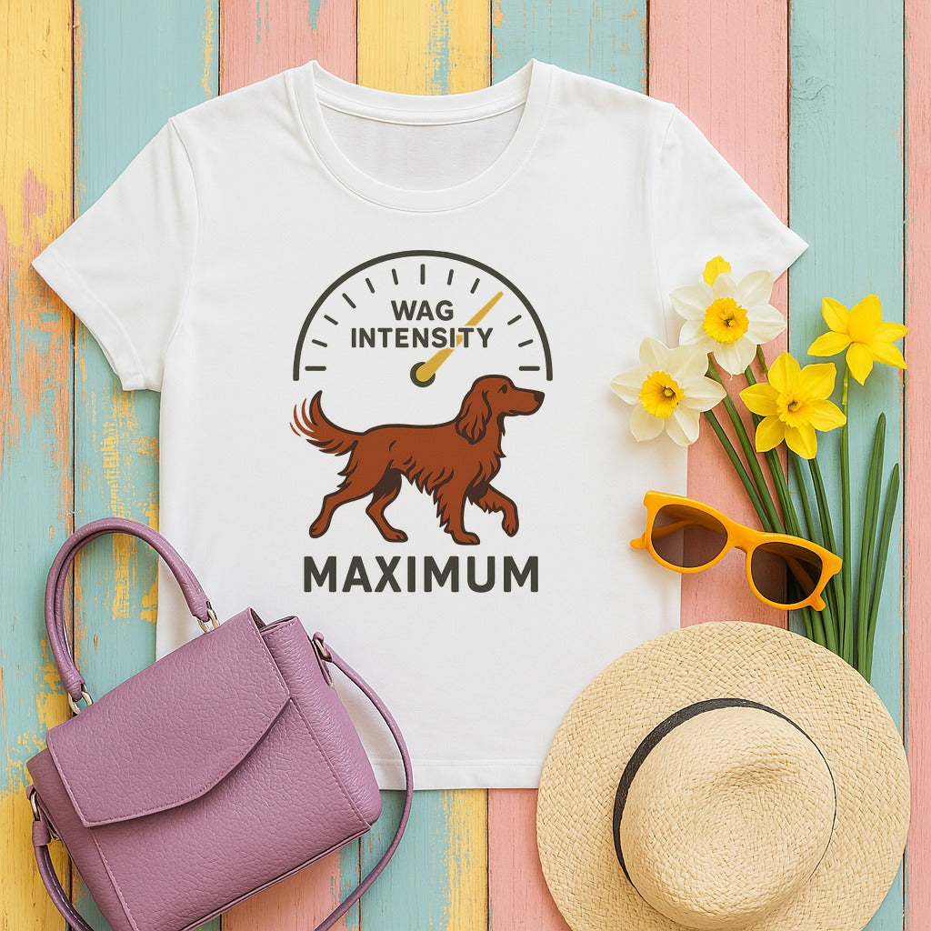 Irish Setter Wag Intensity Maximum T-shirt in White