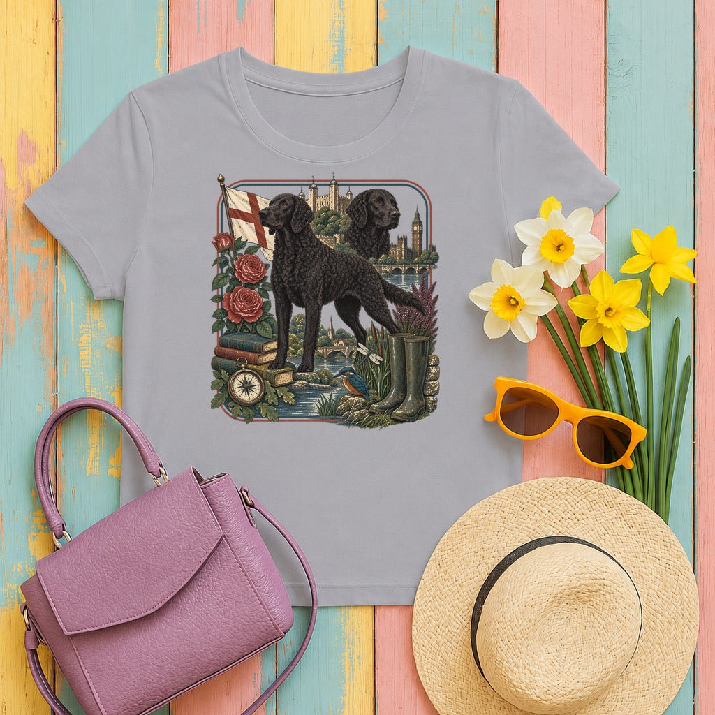 Curly-Coated Retriever England Heritage tee, Athletic Heather