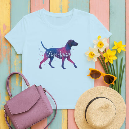 Free Spirit Dog Graphic Casual Style T-Shirt product