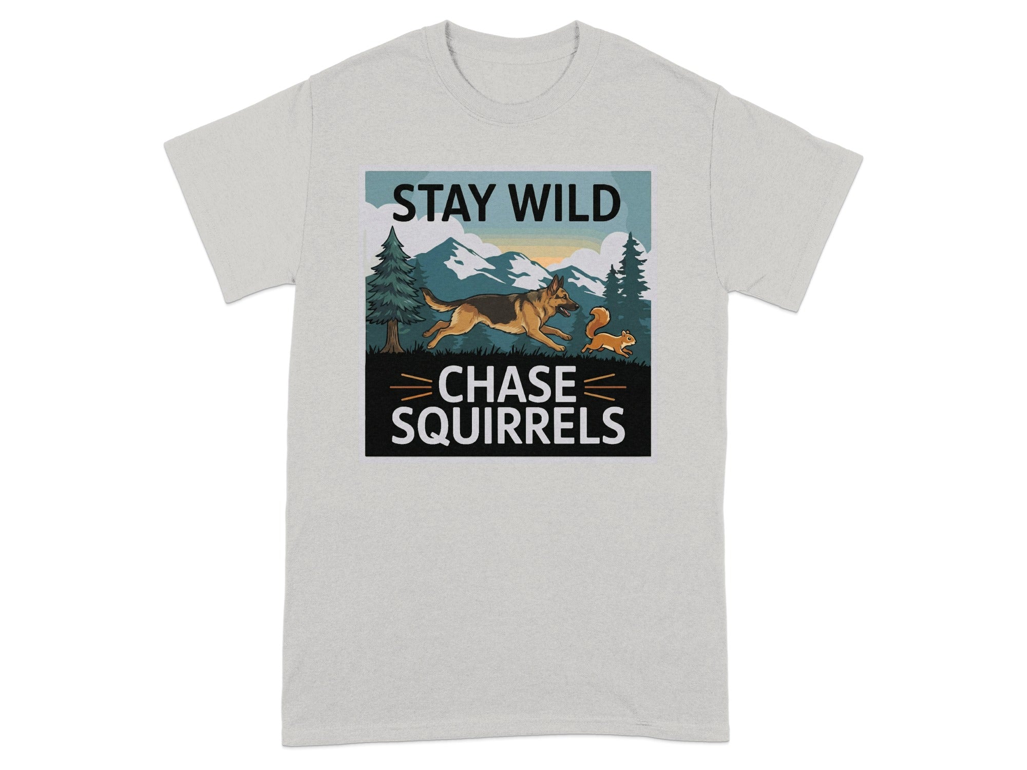 Stay Wild Chase Squirrels Graphic T-Shirt