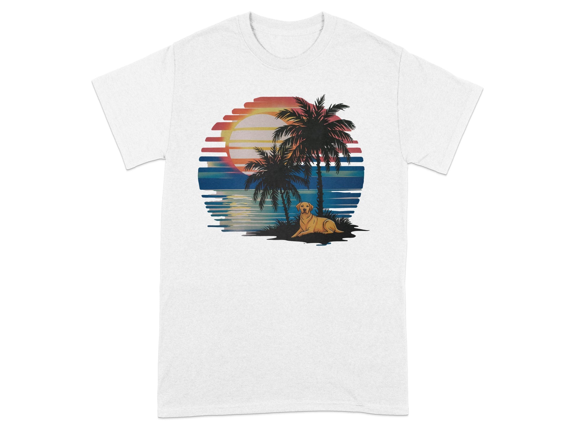 Tropical Sunset Beach Scene Graphic T-Shirt product
