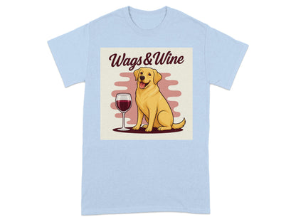 Wags and Wine Graphic Design Light Blue T-Shirt product
