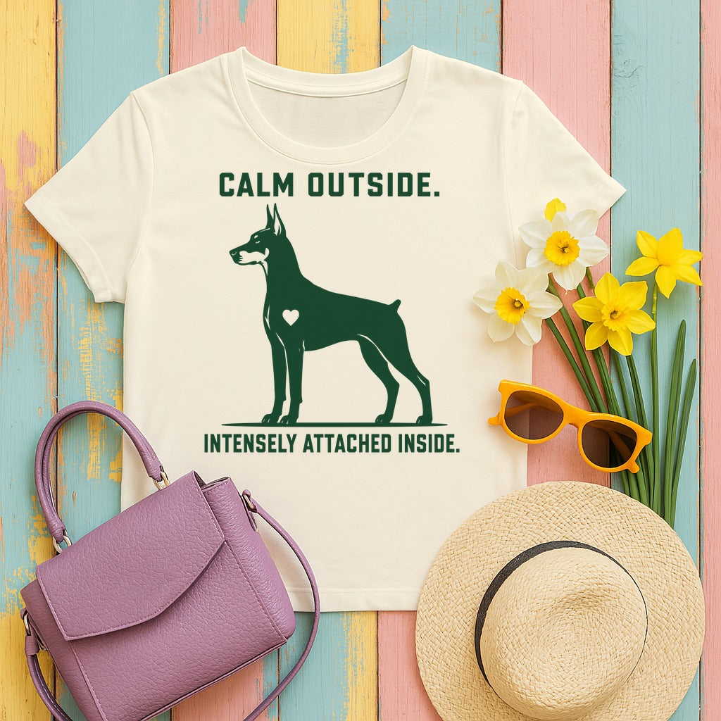 Calm Outside Doberman T-Shirt in Natural