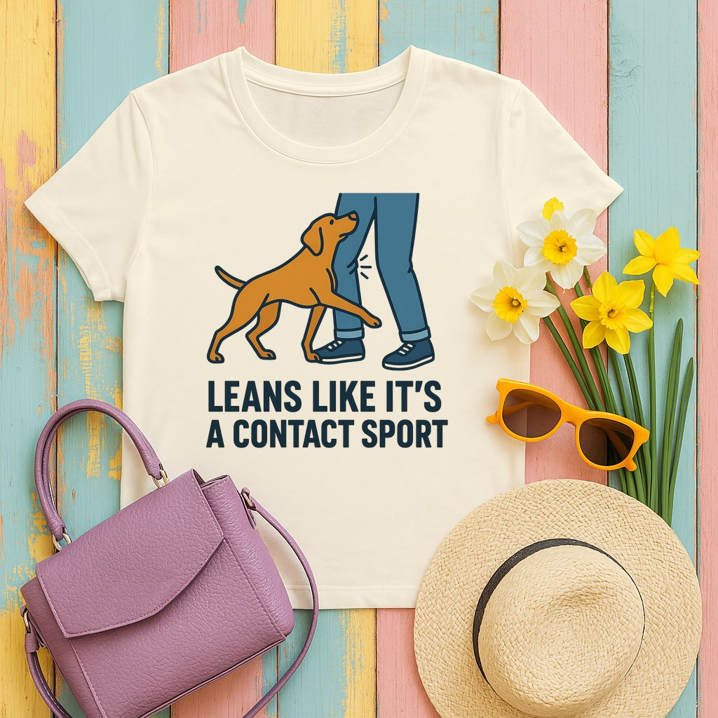 Vizsla Leans Like It's a Contact Sport Tee in Natural