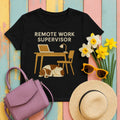 Brittany Spaniel Remote Work Supervisor T-shirt in Black