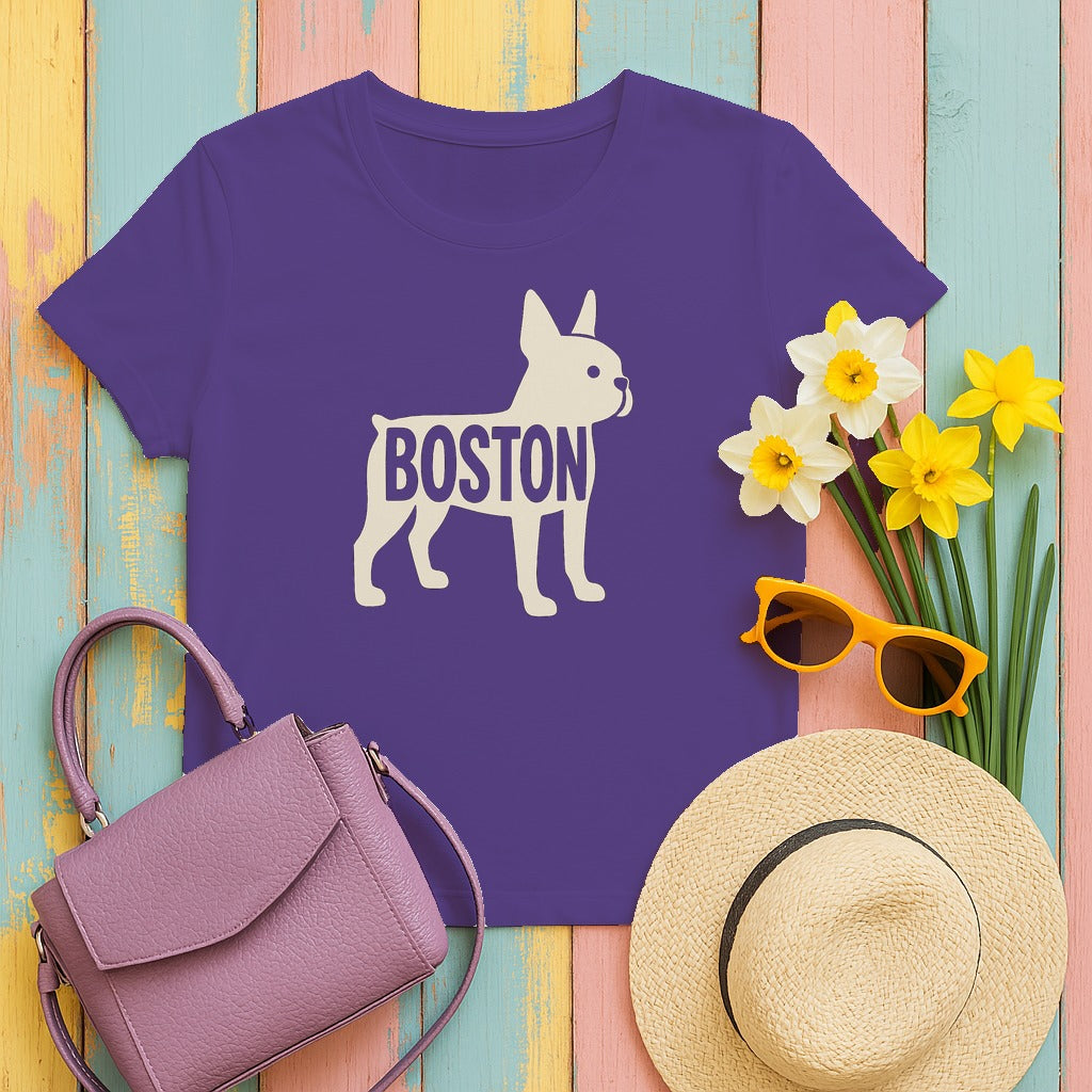 Boston City Canine Silhouette T-Shirt in Lilac