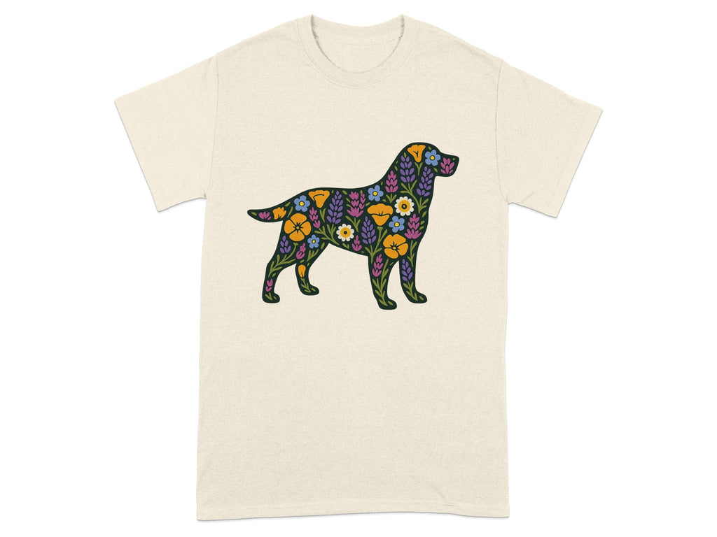 Labrador with Colorful Floral Design T-Shirt product type