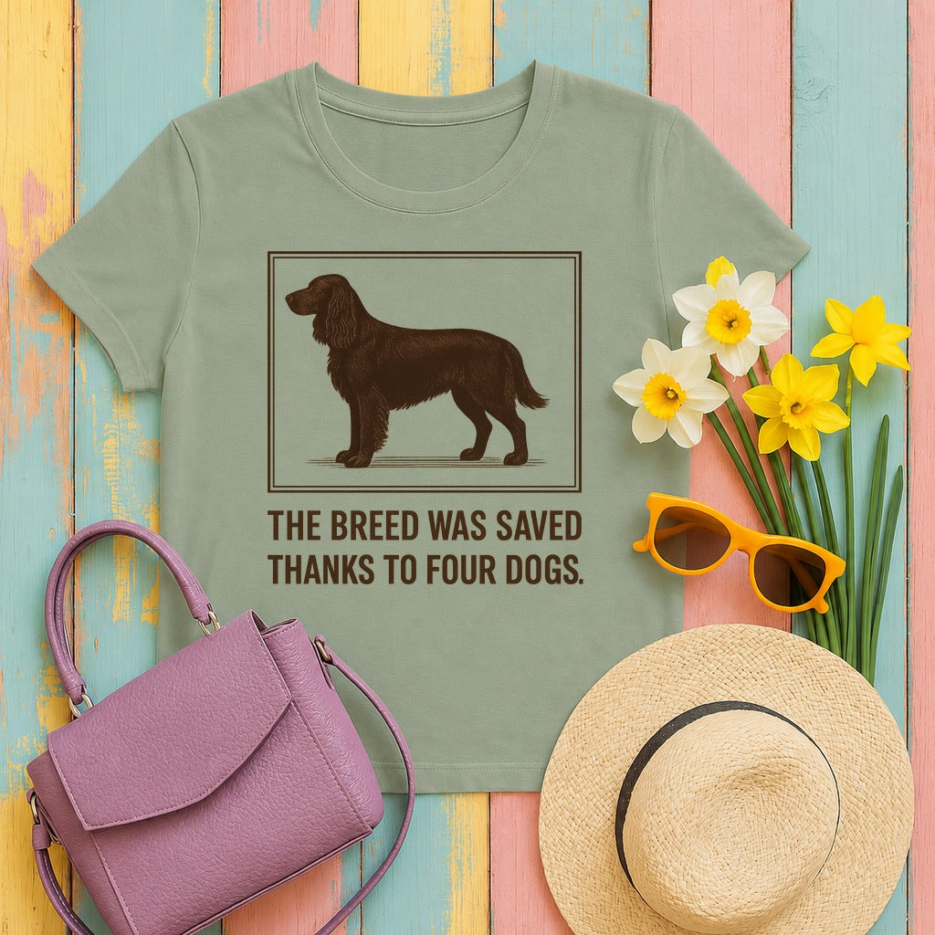Field Spaniel Saved Thanks To Four Dogs Tee in Sage