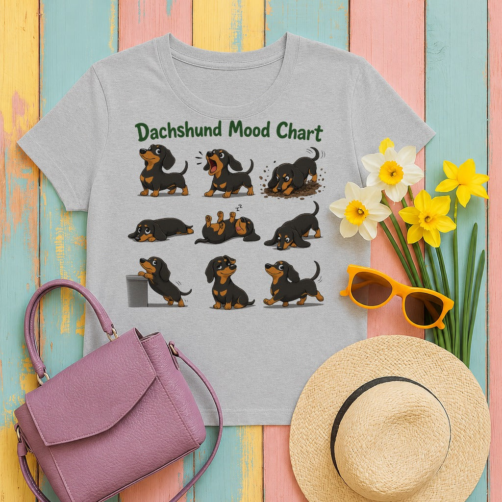 migbackfill dachshund-mood-chart-t-shirt tee flat lay hero v8