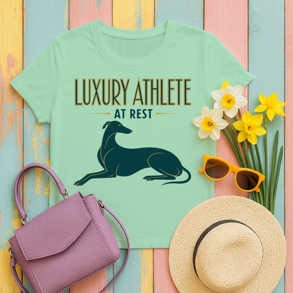 Luxury Athlete At Rest Greyhound T-Shirt in Mint Green