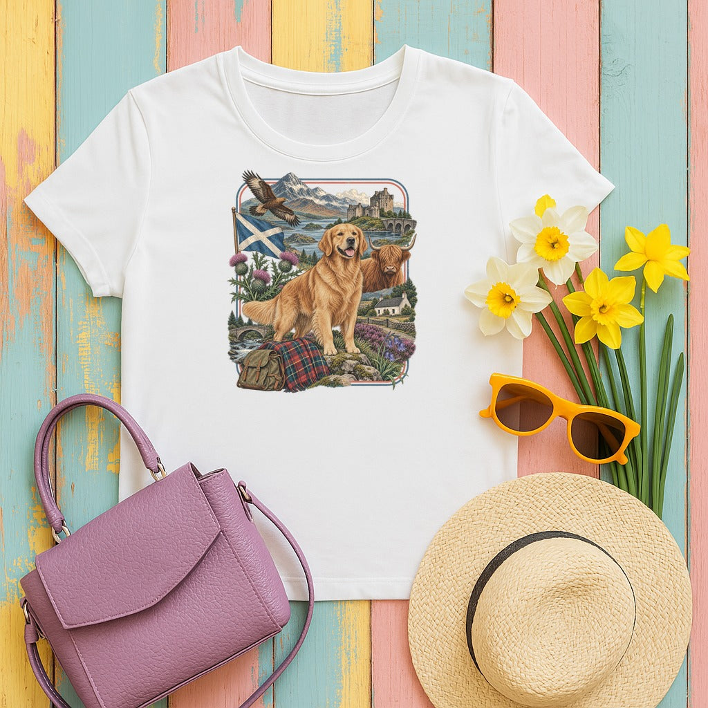 Golden Retriever Scotland Heritage tee, White