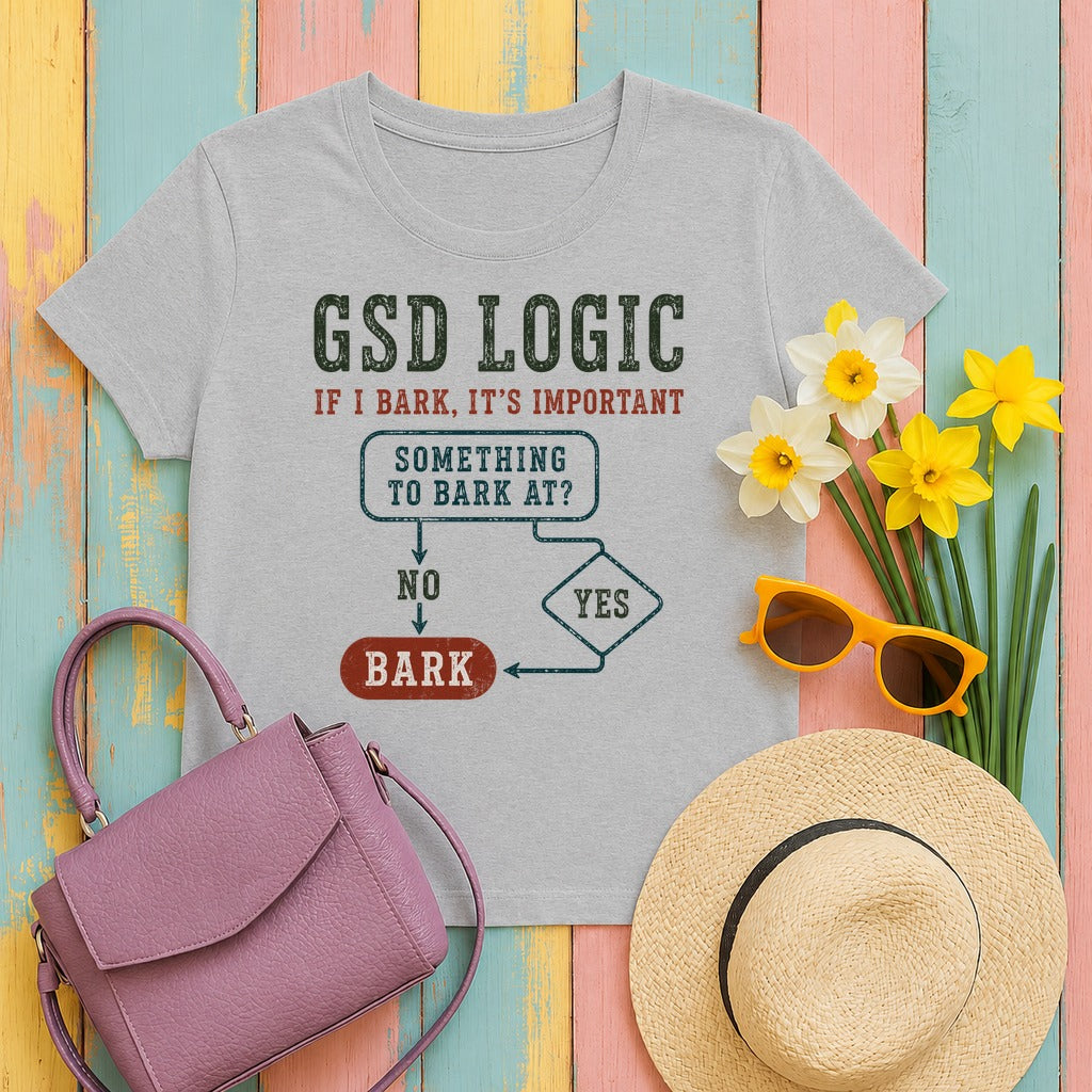 GSD Logic: If I Bark T-Shirt in Sport Grey