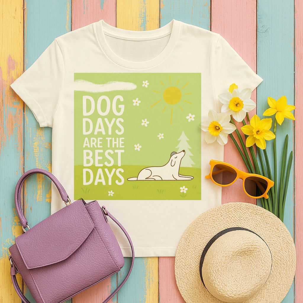 Dog Days Are The Best Days Spring T-Shirt in Natural