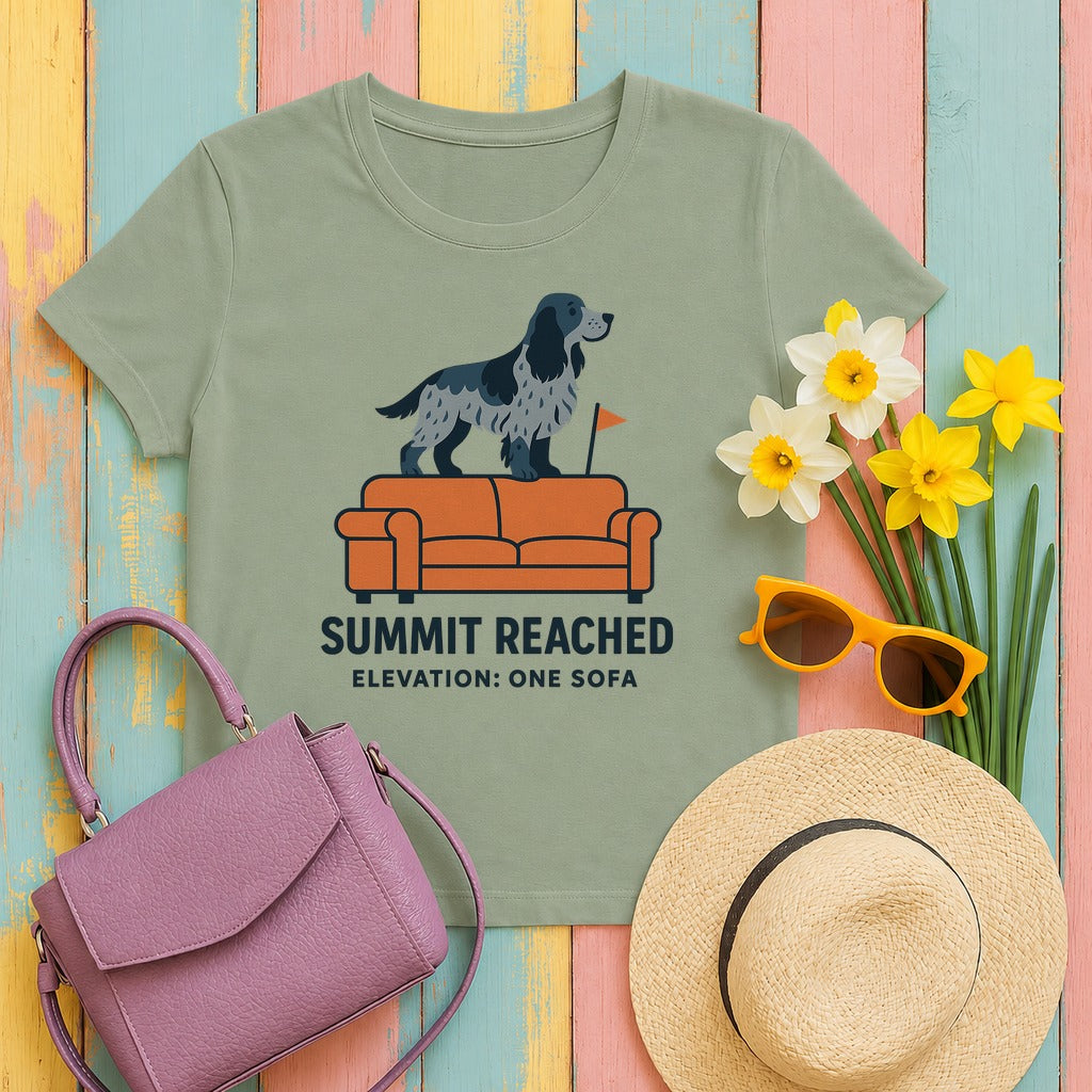 English Cocker Summit Reached Tee in Sage