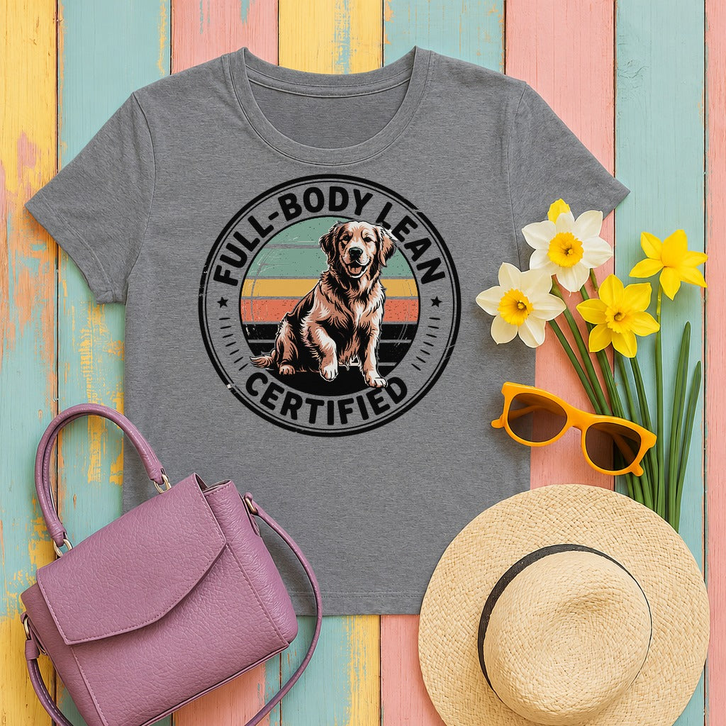 w3hero full-body-lean-certified-golden-retriever-t-shir tee flat lay hero v8