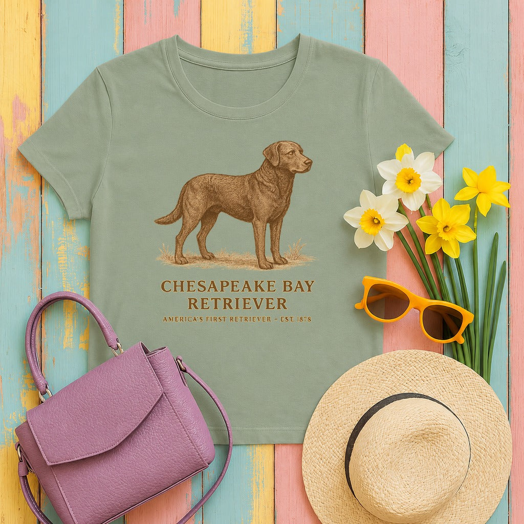 Chesapeake Bay Retriever Field Guide Tee in Sage