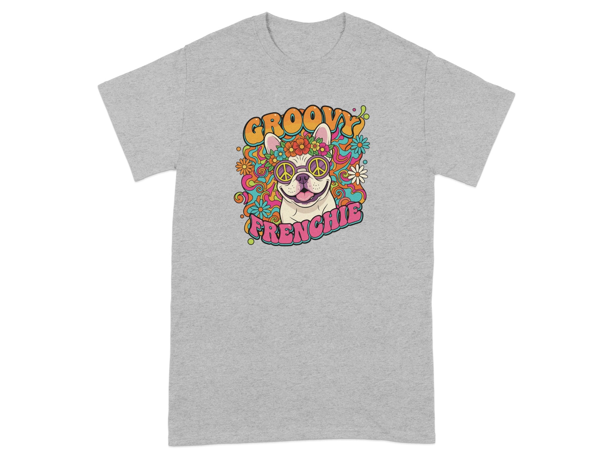 Groovy Frenchie Graphic T-Shirt for Dog Lovers