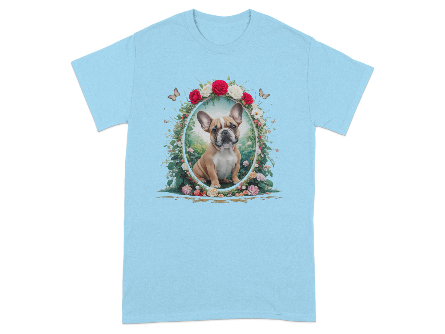 French Bulldog with Floral Wreath Design Shirt product