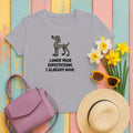 Weimaraner Lower Your Expectations Tee in Athletic Heather