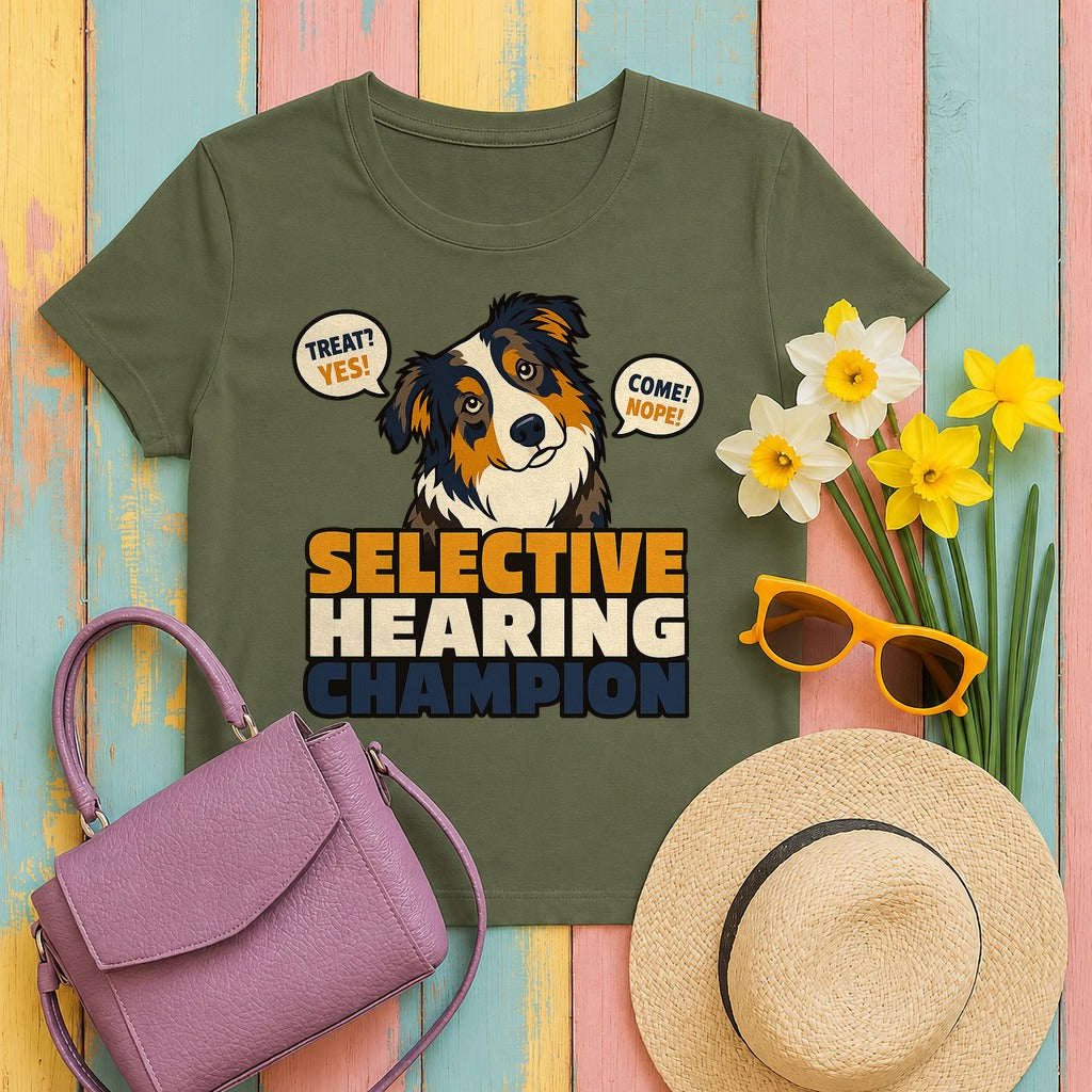 Selective Hearing Aussie T-Shirt in Military Green
