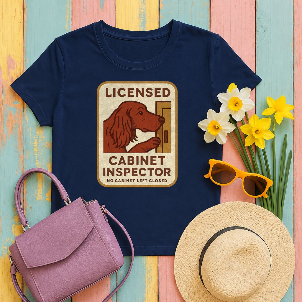 Irish Setter Licensed Cabinet Inspector T-shirt in Navy