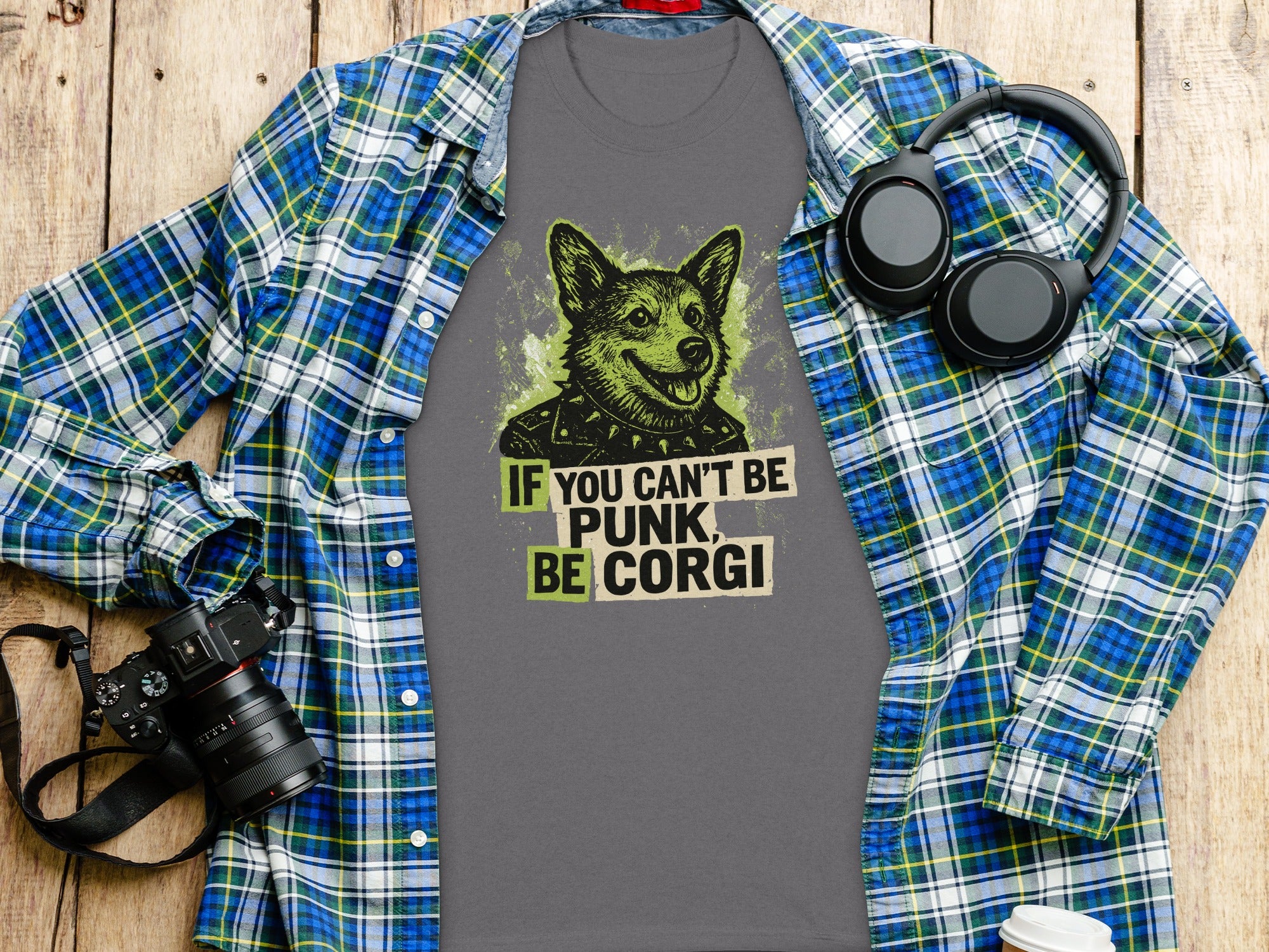 If You Can't Be Punk Be Corgi Graphic T-shirt