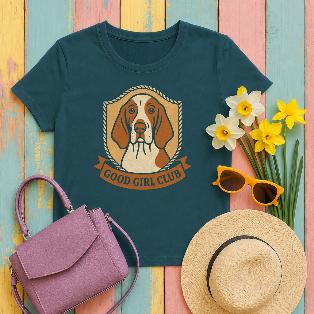 Bracco Italiano Good Girl Club Tee in Heather Deep Teal