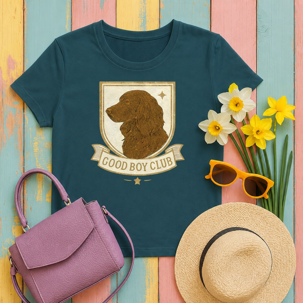 Boykin Spaniel Good Boy Club T-shirt in Heather Deep Teal