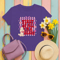 Delightful Poodle Retro Statement T-Shirt in Lilac