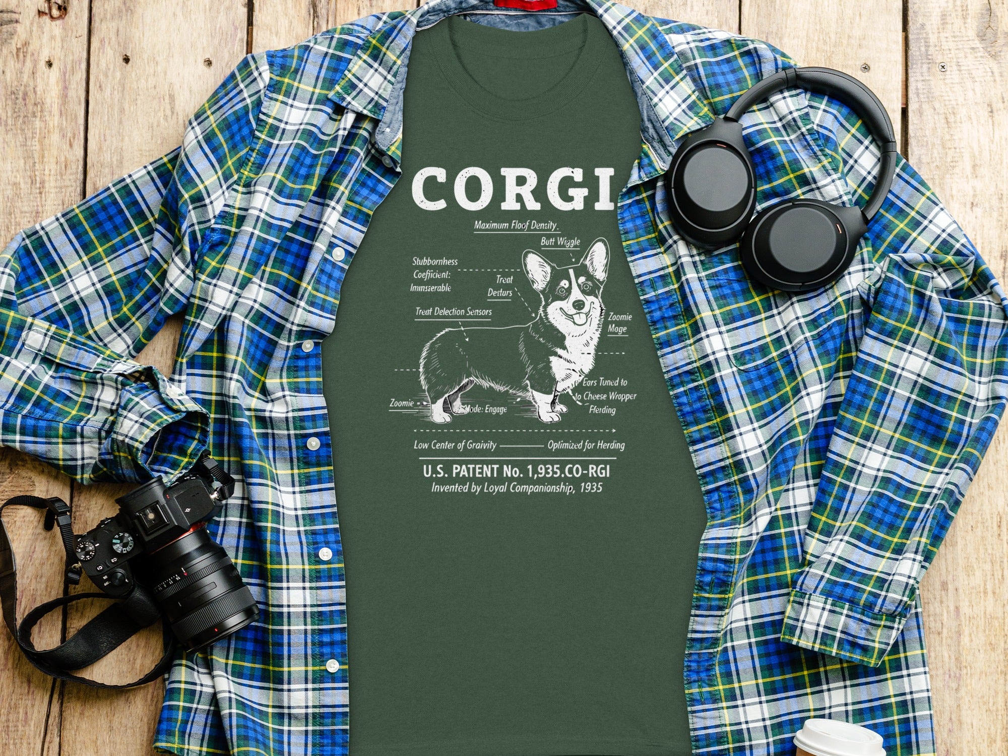 Corgi Blueprint Graphic Tee for Pet Lovers