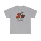 Dachshund & Coffee Power t-shirt, Sport Grey
