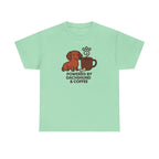 Dachshund & Coffee Power t-shirt, Mint Green