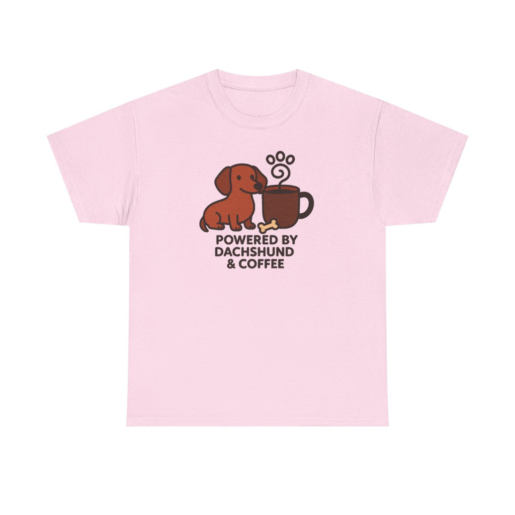 Dachshund & Coffee Power t-shirt, Light Pink