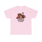 Dachshund & Coffee Power t-shirt, Light Pink