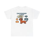 Dachshund Logic Flowchart T-shirt in White