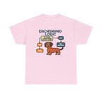 Dachshund Logic Flowchart T-shirt in Light Pink