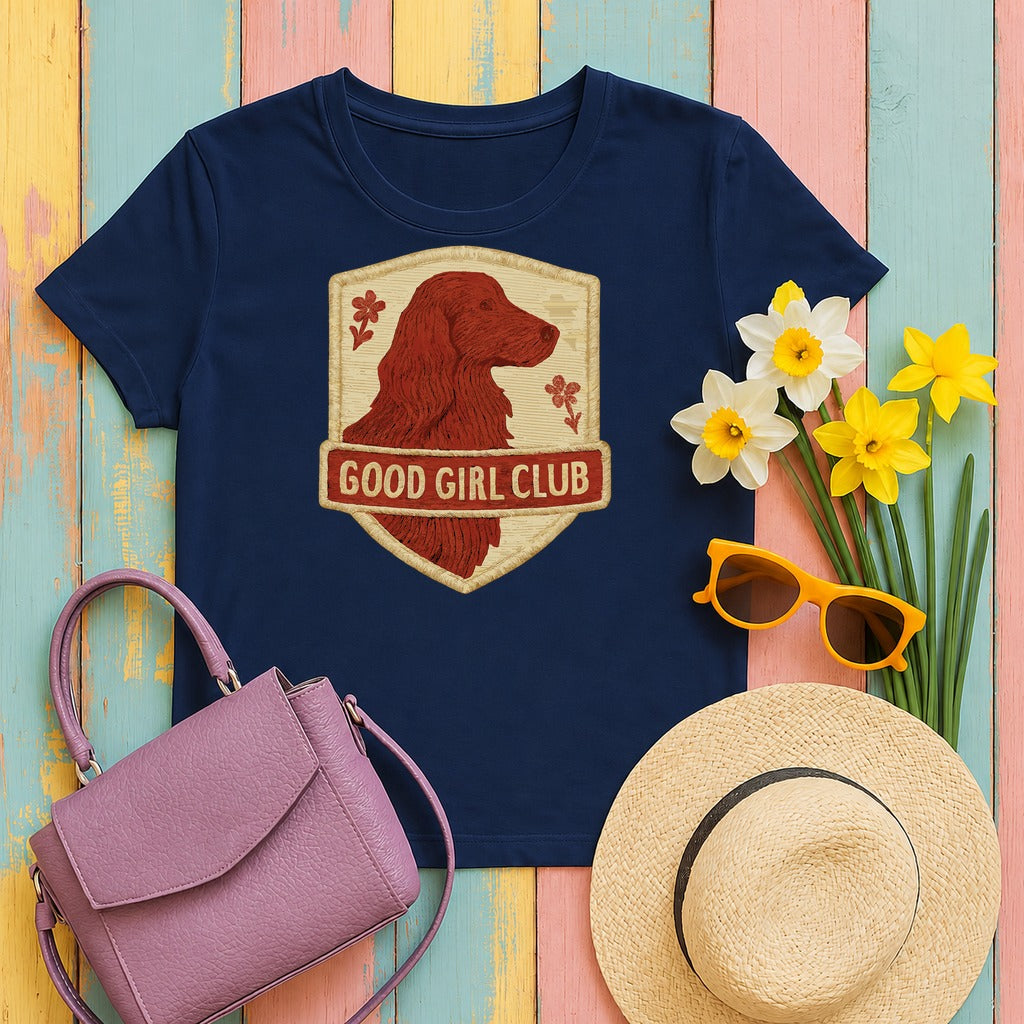 Irish Setter Good Girl Club Tee flat lay hero