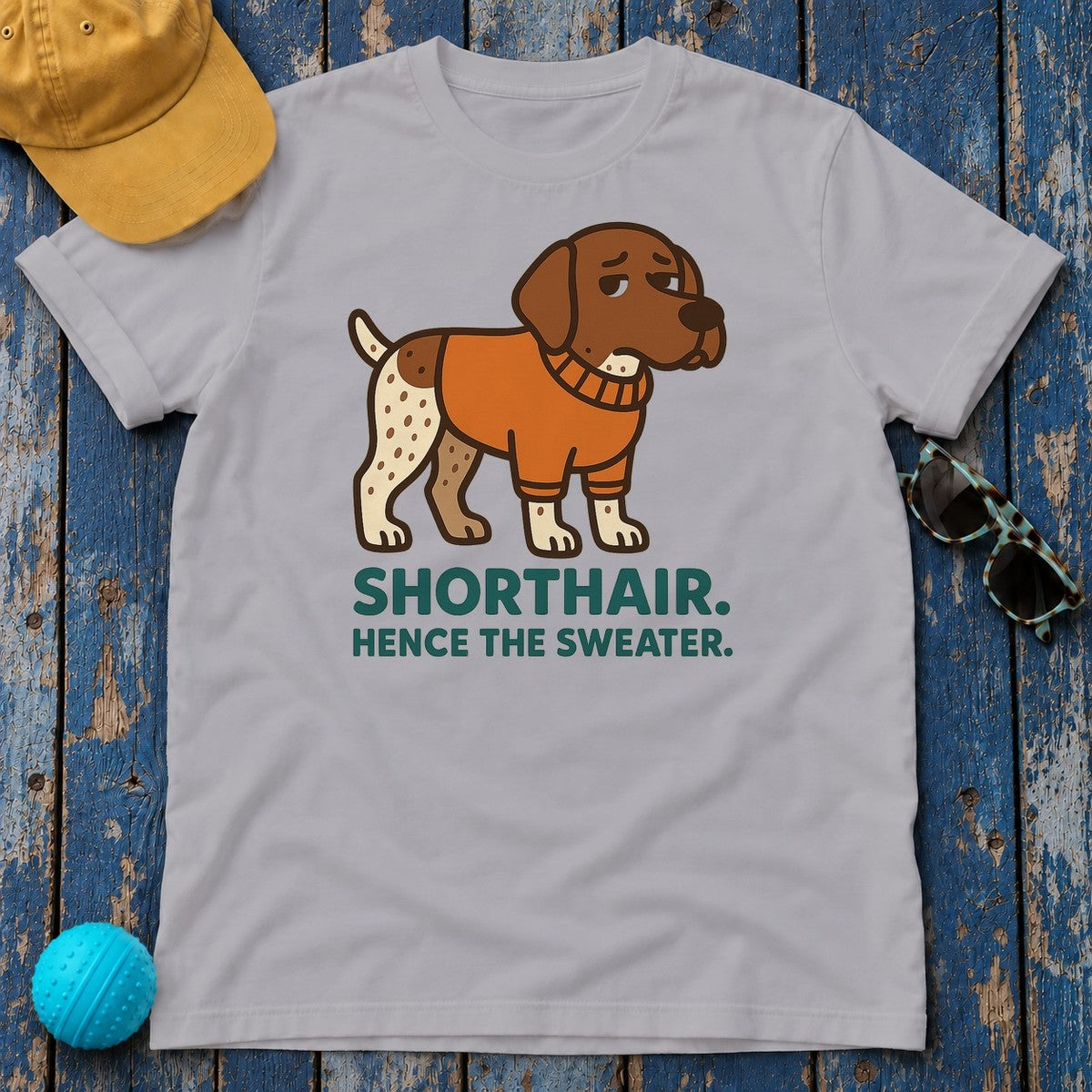Shorthair Hence The Sweater German Shorthaired Pointer T-Shirt in Athletic Heather
