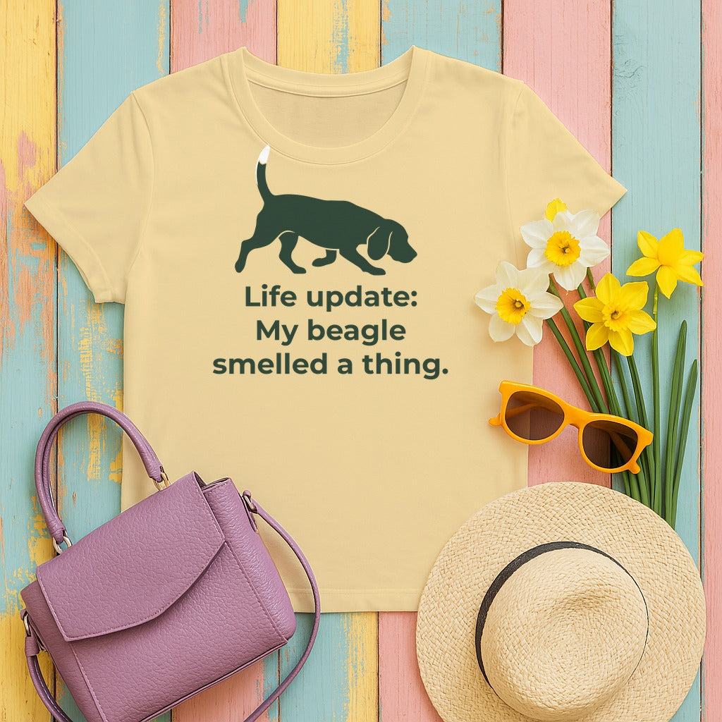 Life update My beagle smelled a thing T-Shirt in Yellow Haze